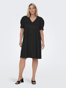 ONLY Normal geschnitten V-Ausschnitt Kurzes Kleid -Black - 15312369