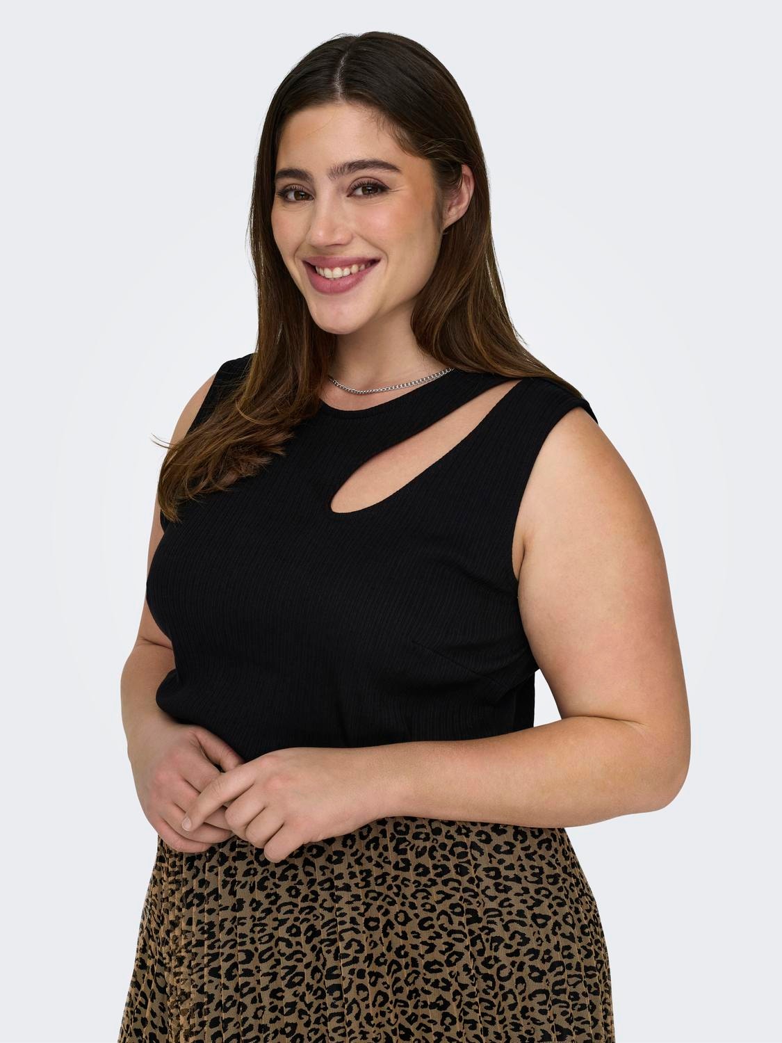ONLY Curvy cut-out top -Black - 15312371