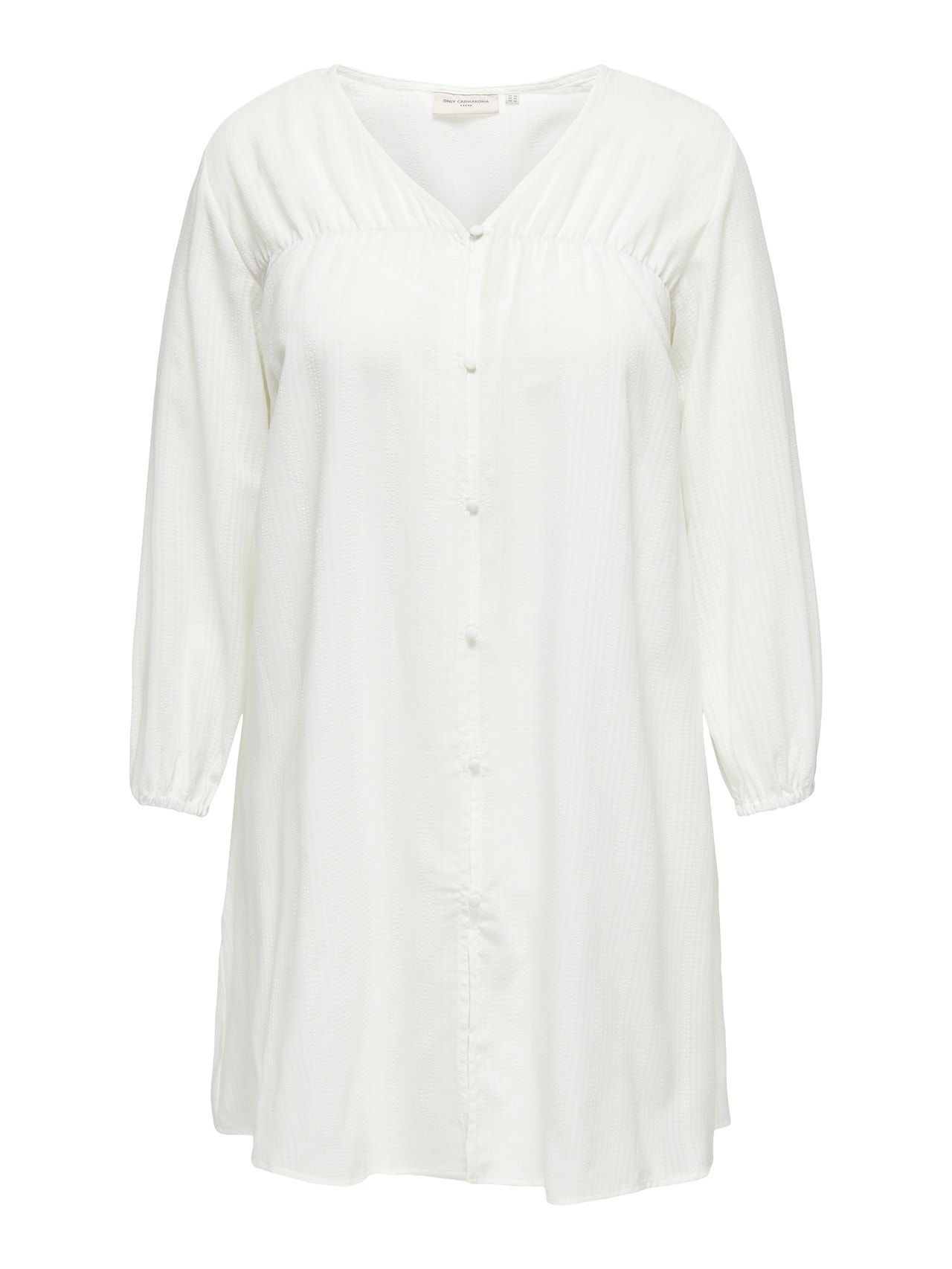 ONLY Regular Fit V-hals Lang kjole -White - 15312376