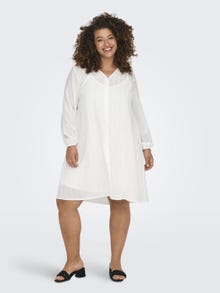 ONLY Curvy v-neck layered dress -White - 15312376