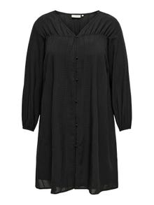 ONLY Curvy v-neck layered dress -Black - 15312376