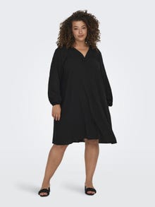ONLY Curvy v-hals kjole -Black - 15312376