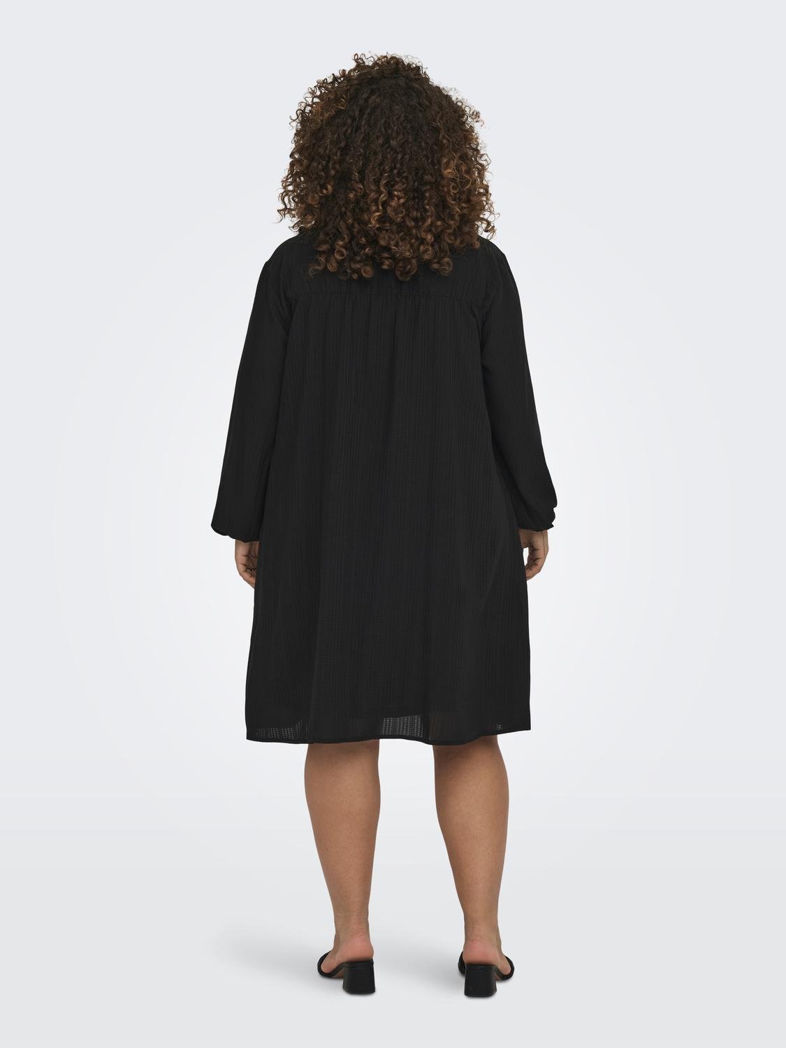 ONLY Curvy v-neck layered dress -Black - 15312376