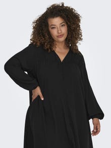 ONLY Normal geschnitten V-Ausschnitt Langes Kleid -Black - 15312376