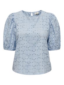 ONLY Regular Fit Round Neck Top -Cashmere Blue - 15312382