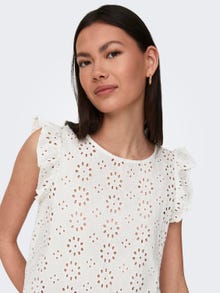 ONLY Embroidered top -Cloud Dancer - 15312383