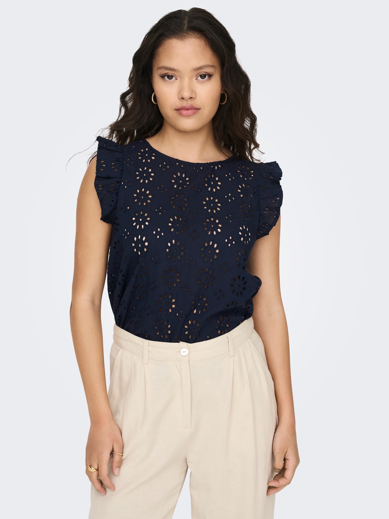 ONLY Embroidered top -Sky Captain - 15312383