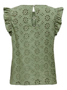ONLY Embroidered top -Oil Green - 15312383