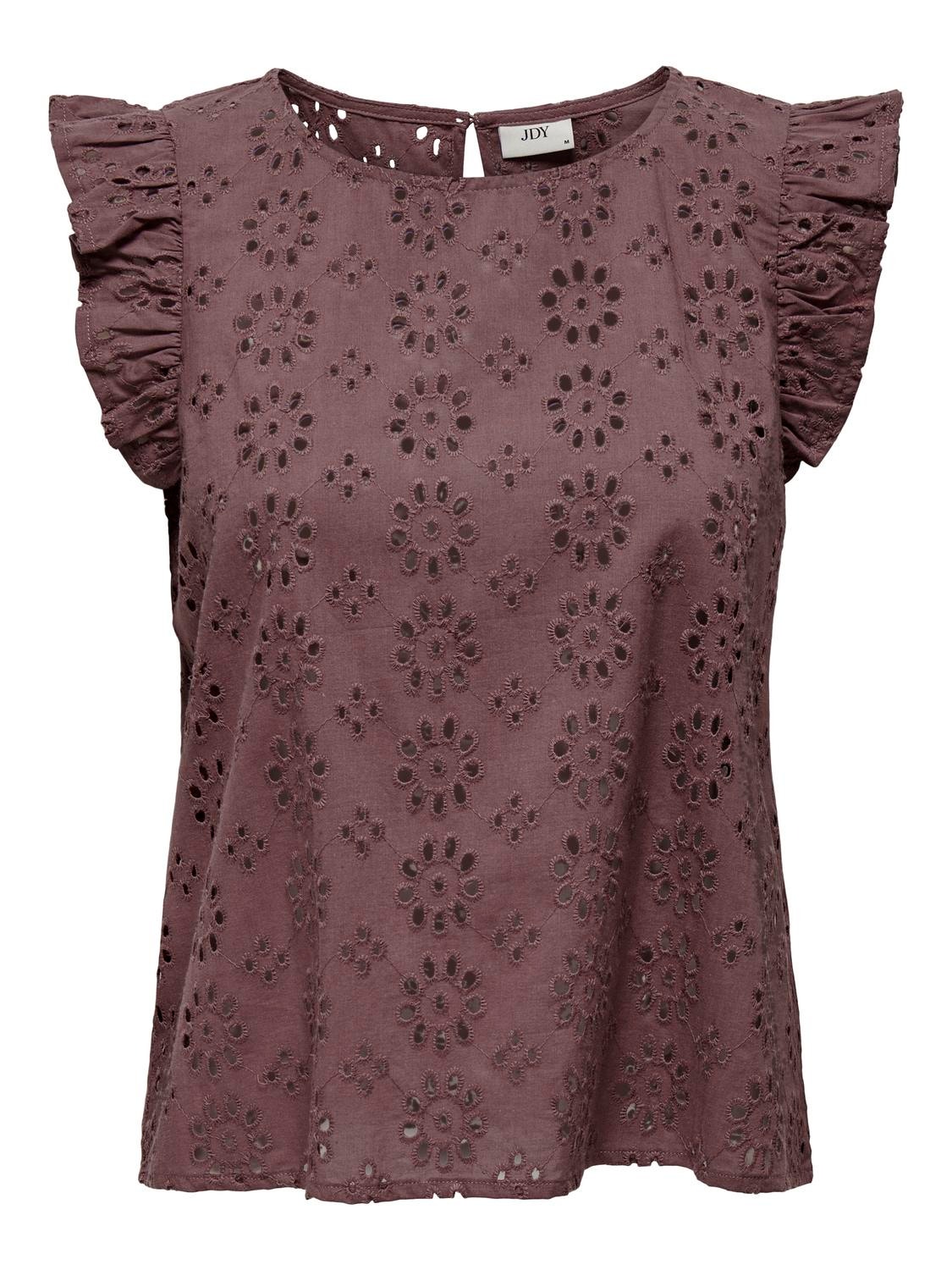 ONLY Embroidered top -Rose Brown - 15312383