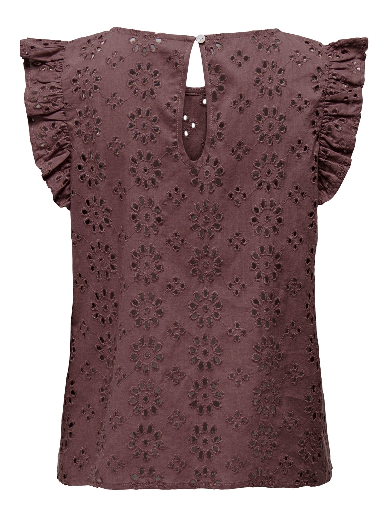 ONLY Redovno prianjanje O-vrat Rukavi za glasnoću Vrh -Rose Brown - 15312383