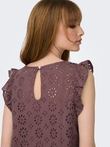 ONLY Redovno prianjanje O-vrat Rukavi za glasnoću Vrh -Rose Brown - 15312383