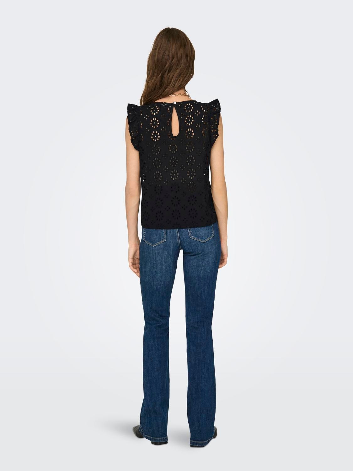 ONLY Embroidered top -Black - 15312383