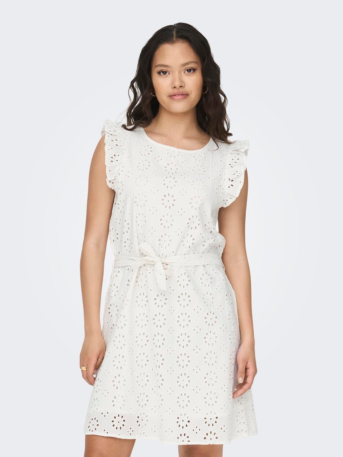 ONLY Embroidery anglaise dress -Cloud Dancer - 15312384