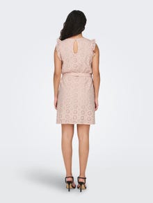 ONLY Regular Fit O-hals Volumermer Kort kjole -Peach Whip - 15312384