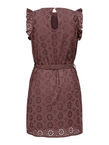 ONLY Broidery anglaise kortærmet kjole -Rose Brown - 15312384