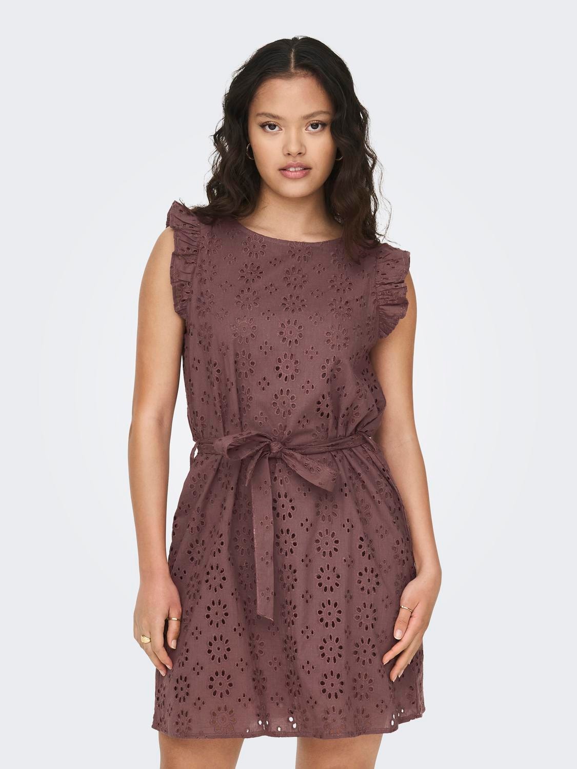 ONLY Embroidery anglaise dress -Rose Brown - 15312384