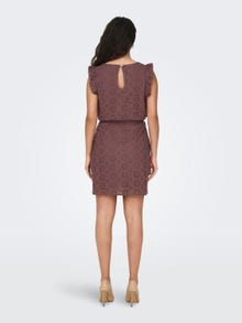 ONLY Broidery anglaise kortærmet kjole -Rose Brown - 15312384