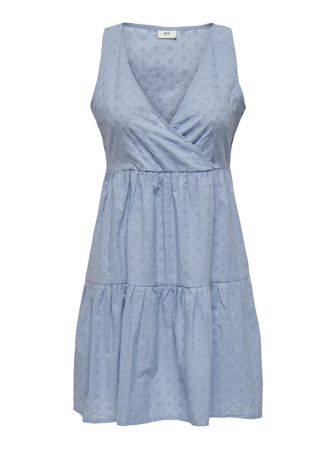 ONLY Normal geschnitten V-Ausschnitt Kurzes Kleid -Forever Blue - 15312385