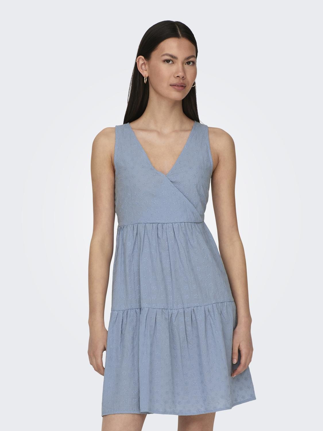 ONLY Mini wrap dress -Forever Blue - 15312385
