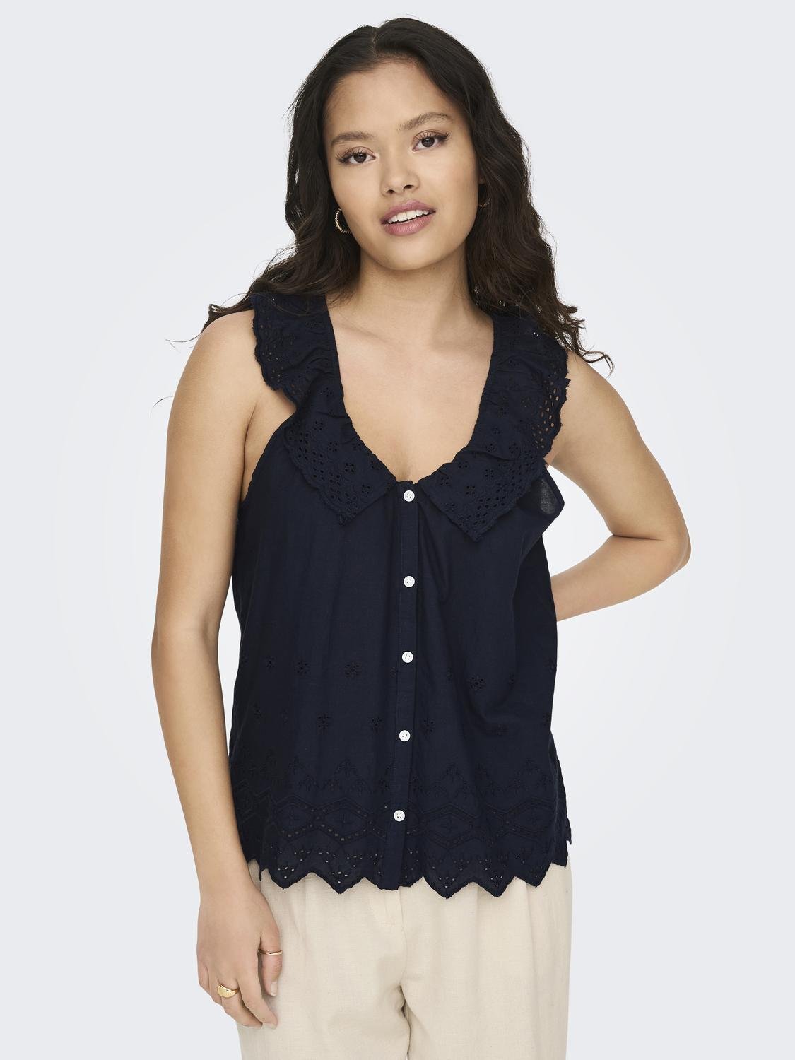 ONLY Detailed sleeveless top -Sky Captain - 15312387