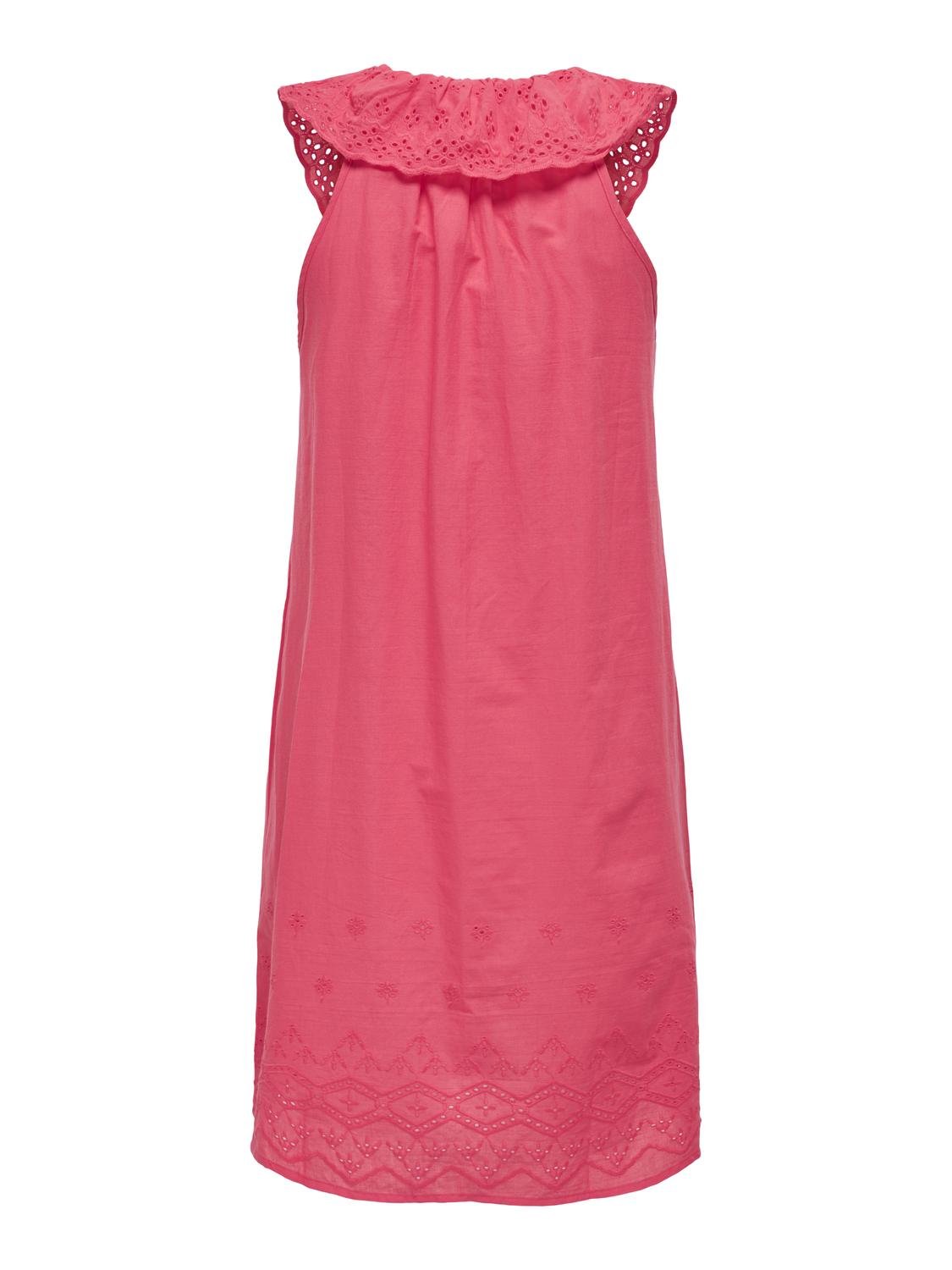 ONLY Normal geschnitten V-Ausschnitt Kurzes Kleid -Teaberry - 15312388