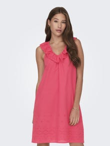 ONLY Regular Fit V-hals Kort kjole -Teaberry - 15312388