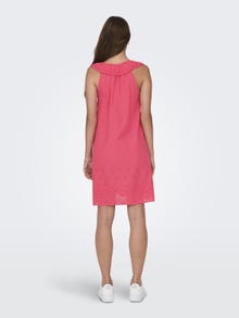 ONLY Normal geschnitten V-Ausschnitt Kurzes Kleid -Teaberry - 15312388