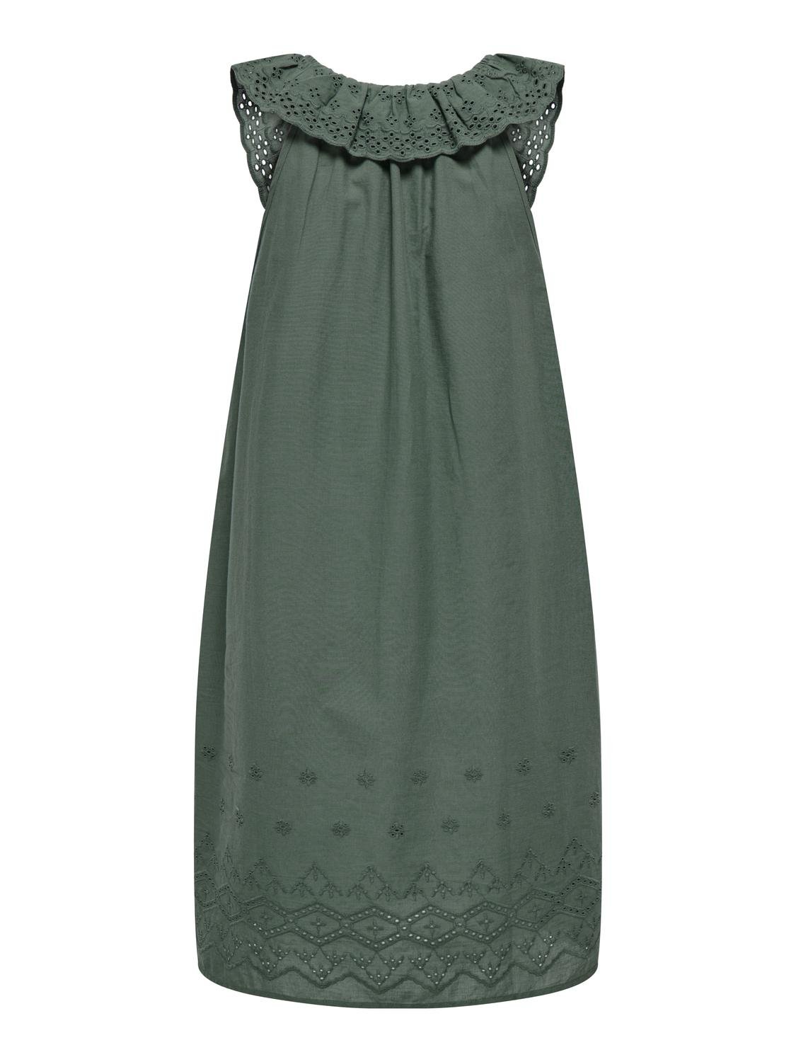 ONLY Regular Fit V-hals Kort kjole -Balsam Green - 15312388