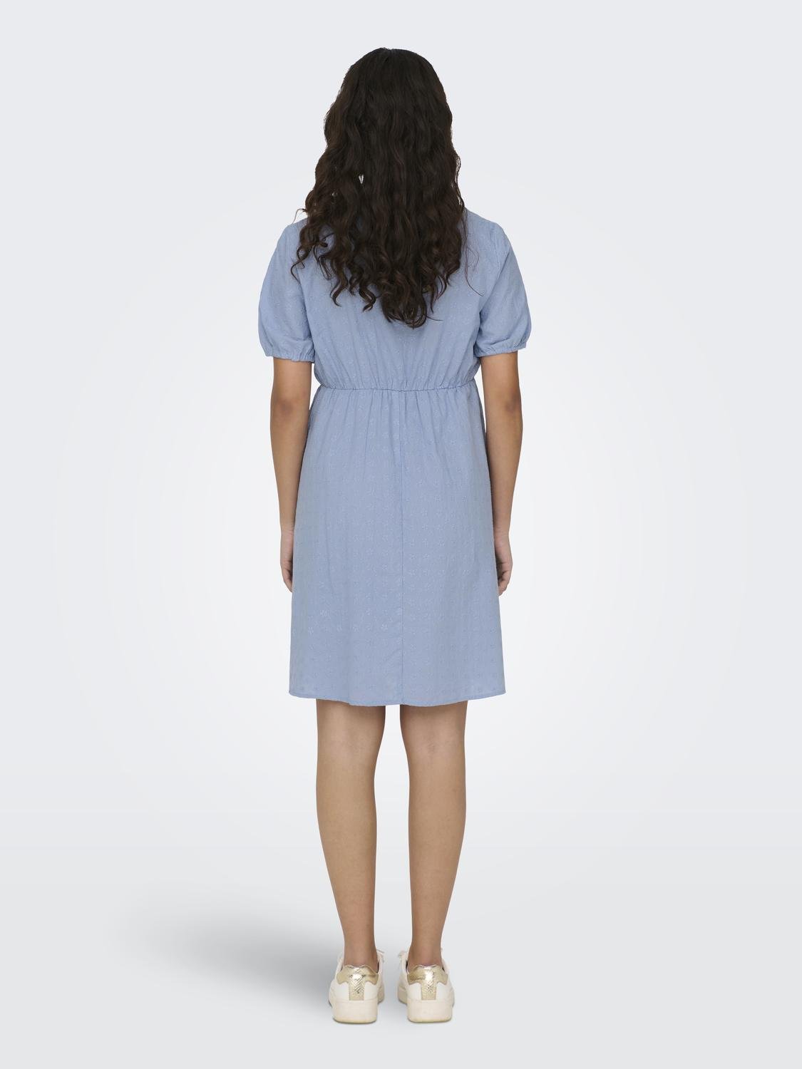 ONLY Regular fit V-Hals Korte jurk -Forever Blue - 15312390