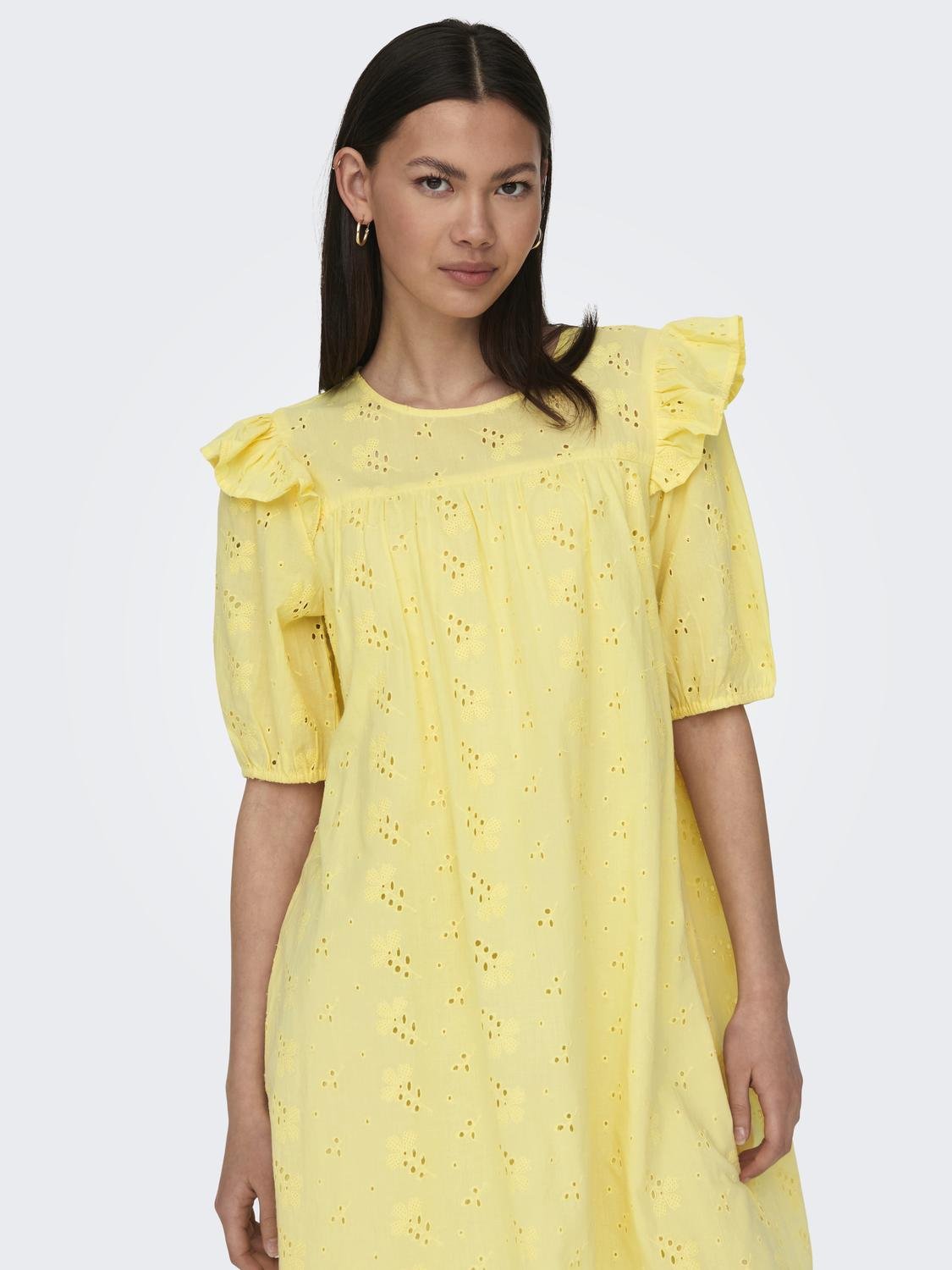 ONLY Regular Fit O-hals Kort kjole -Popcorn - 15312391