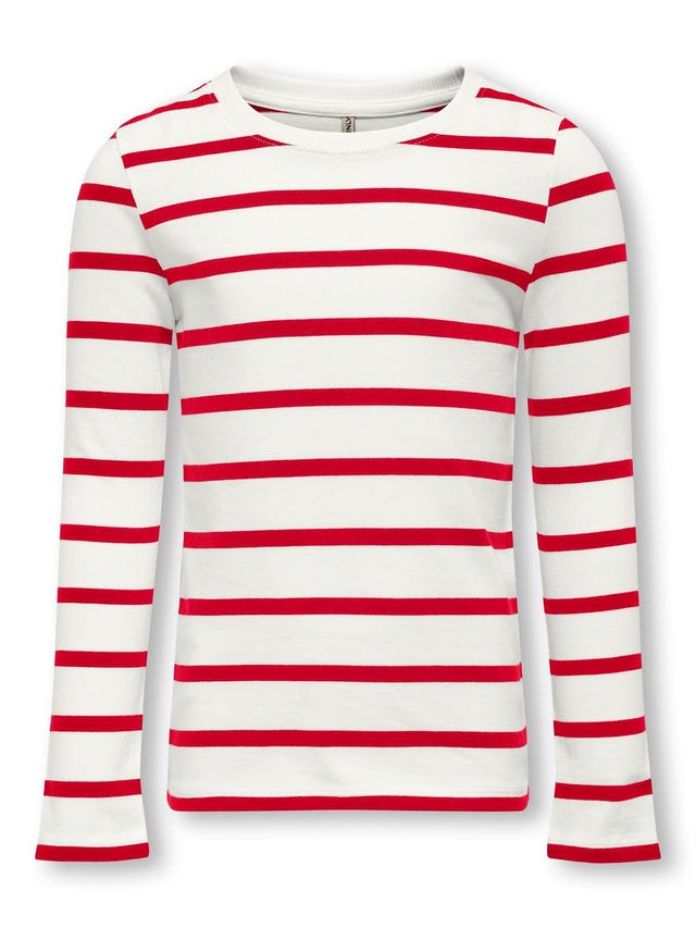 ONLY O-neck top with stripes - 15312519