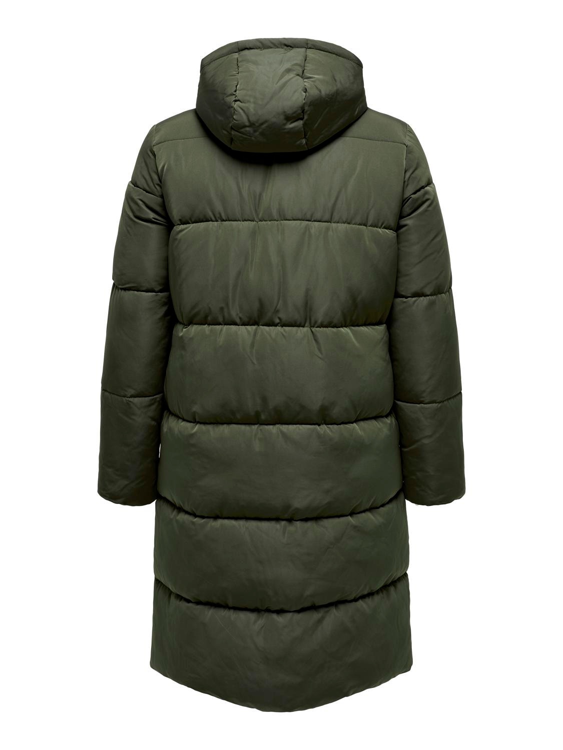 Hood Curve Quilted Jacket, Dark Green