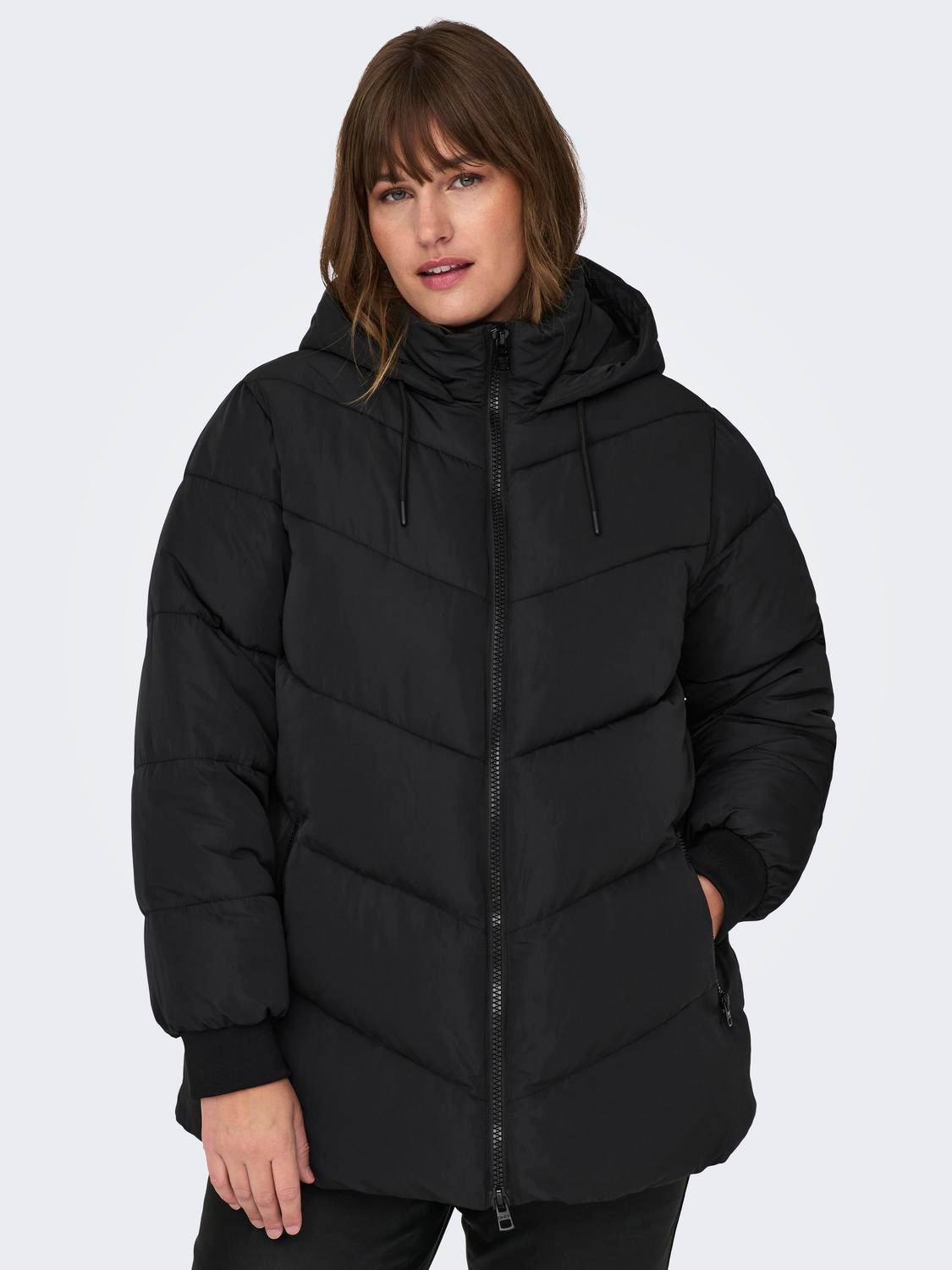 Hood Curve Quilted Jacket | Black | ONLY®