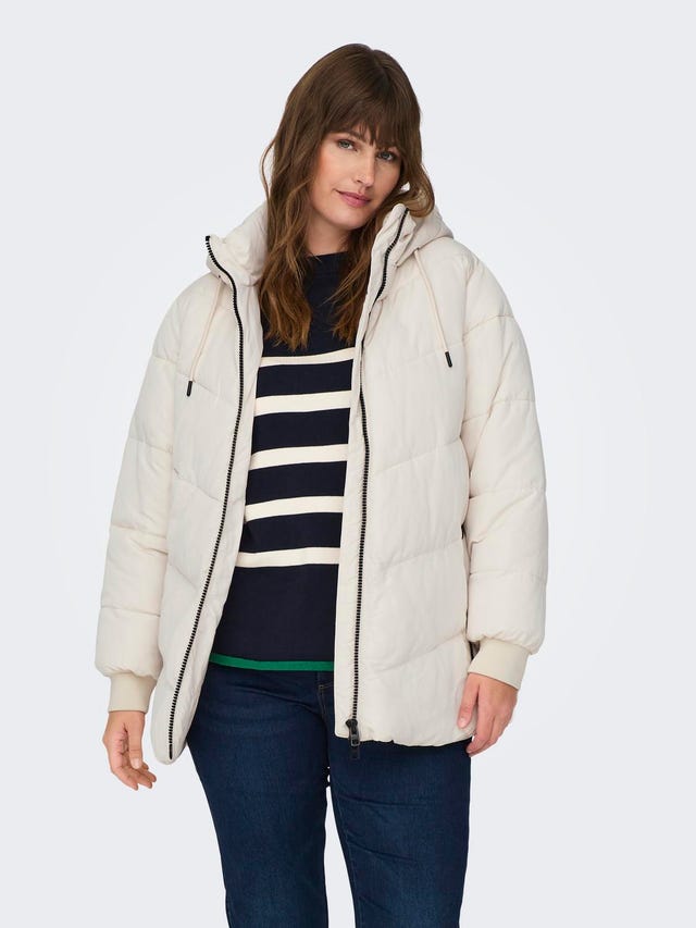 ONLY curvy Puffer jacket with hood - 15312577