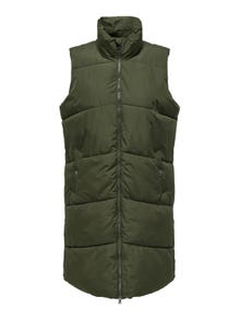 ONLY Curvy long puffer gilet -Forest Night - 15312584