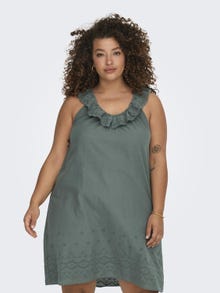 ONLY Regular Fit V-Neck Short dress -Balsam Green - 15312626