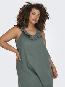 ONLY Normal geschnitten V-Ausschnitt Kurzes Kleid -Balsam Green - 15312626
