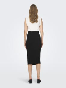 ONLY Mama midi nederdel med rynkedetalje -Black - 15312638