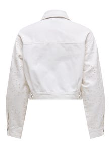 ONLY Cropped embroidered jacket -Bright White - 15312709
