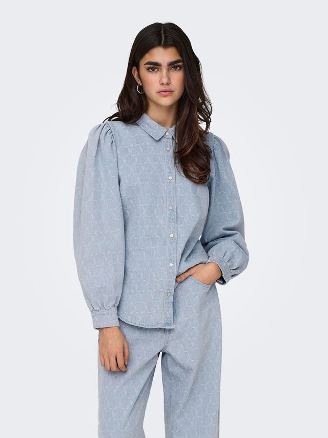ONLY Denim shirt with balloon sleeves - 15312762