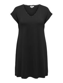 ONLY Curvy Dress With Lace Edge -Black - 15312846