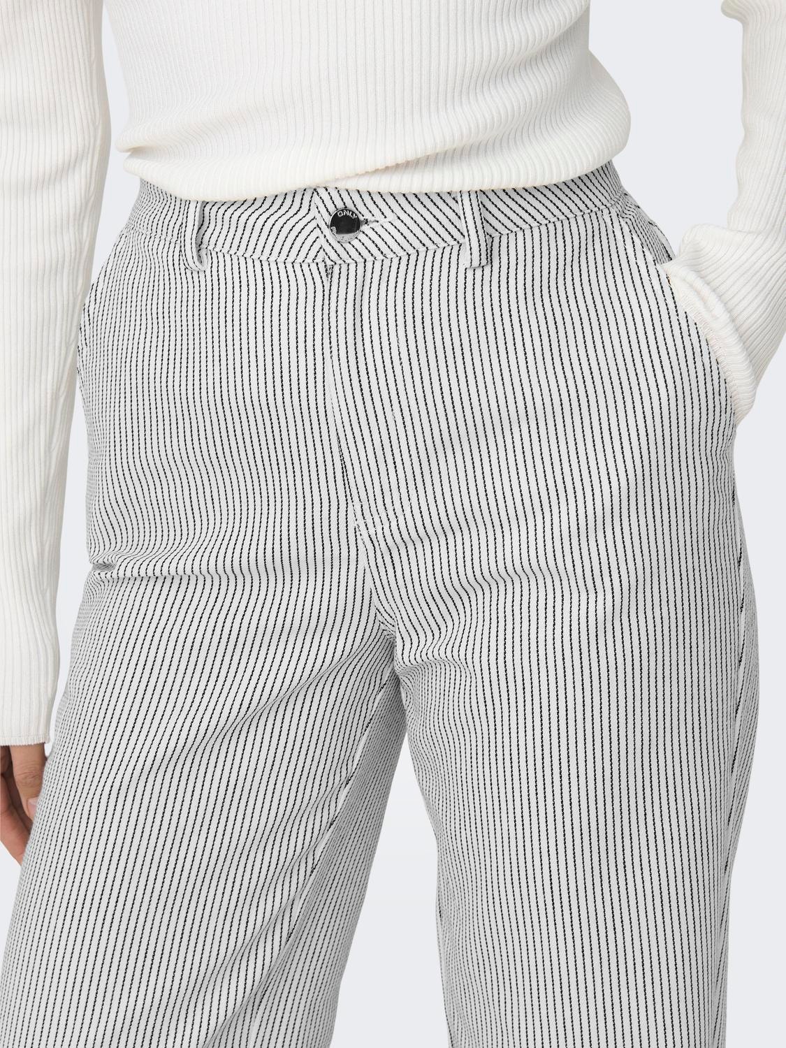 ONLY Pantalones Corte wide leg Cintura alta -White - 15312896