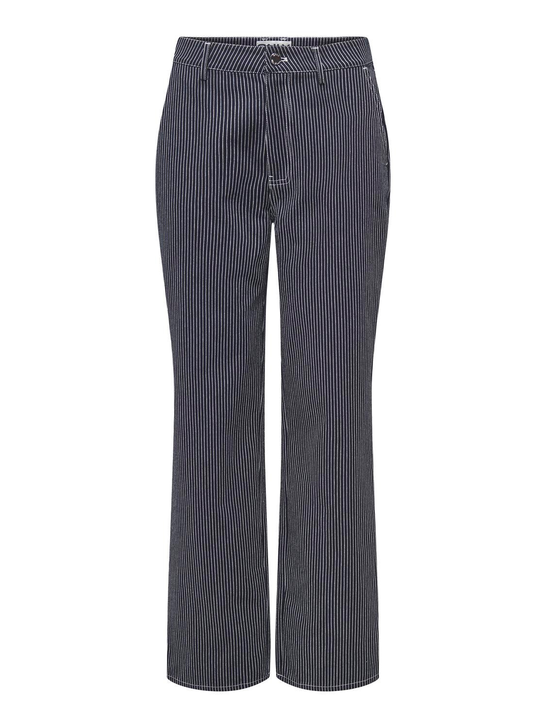ONLY Striped pants with high waist -Night Sky - 15312896