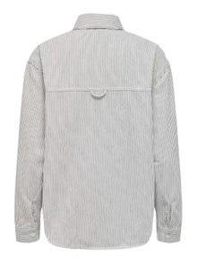ONLY Stribet overshirt -White - 15312897