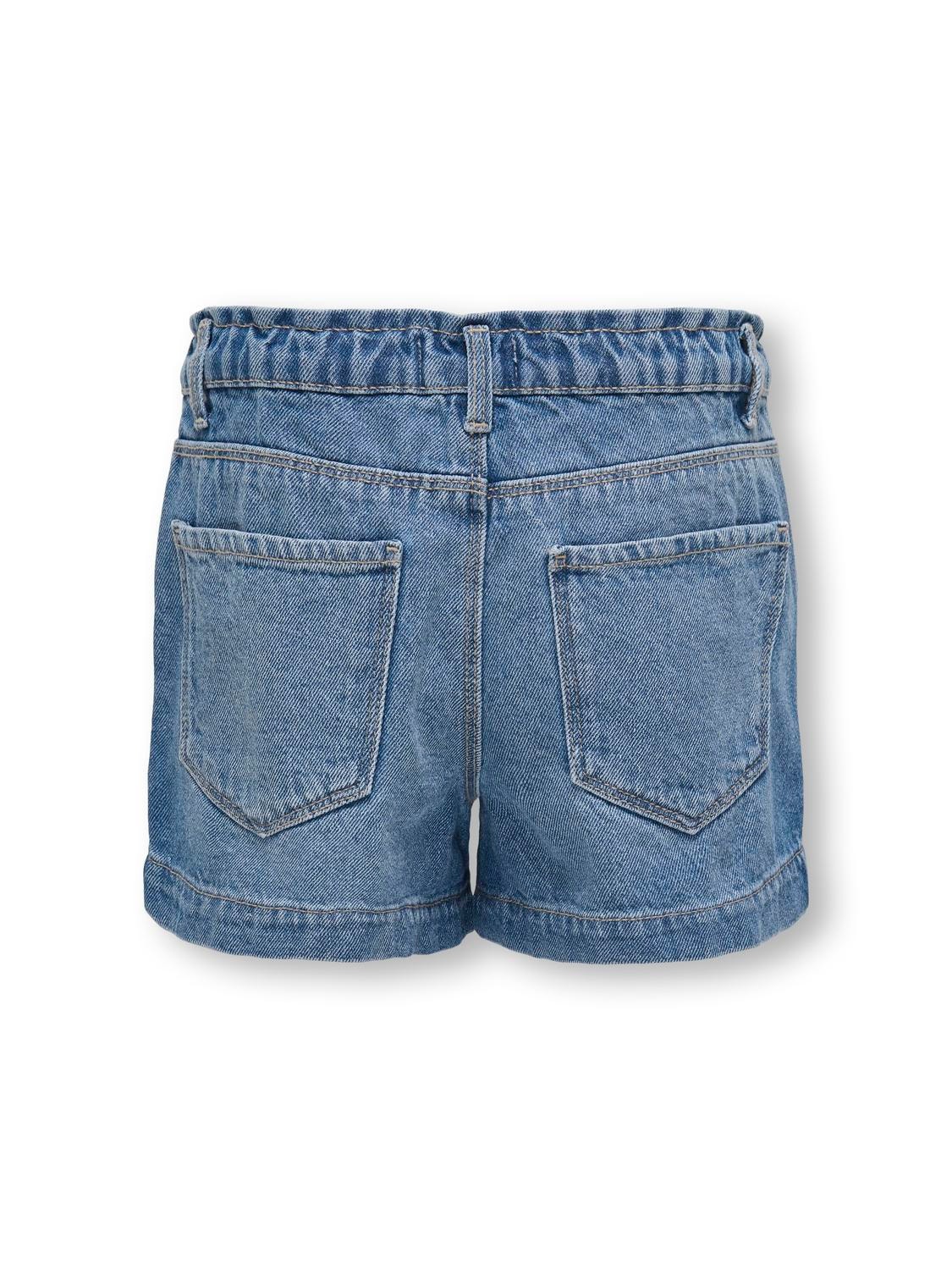ONLY Wide Leg Fit Middels høy midje Shorts -Light Blue Denim - 15312960