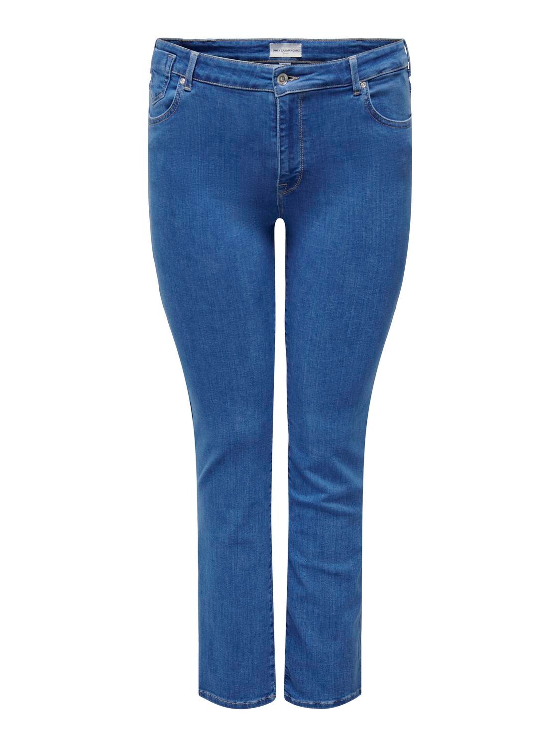 ONLY CARAlicia Regular Waist Straight Jeans -Medium Blue Denim - 15313012