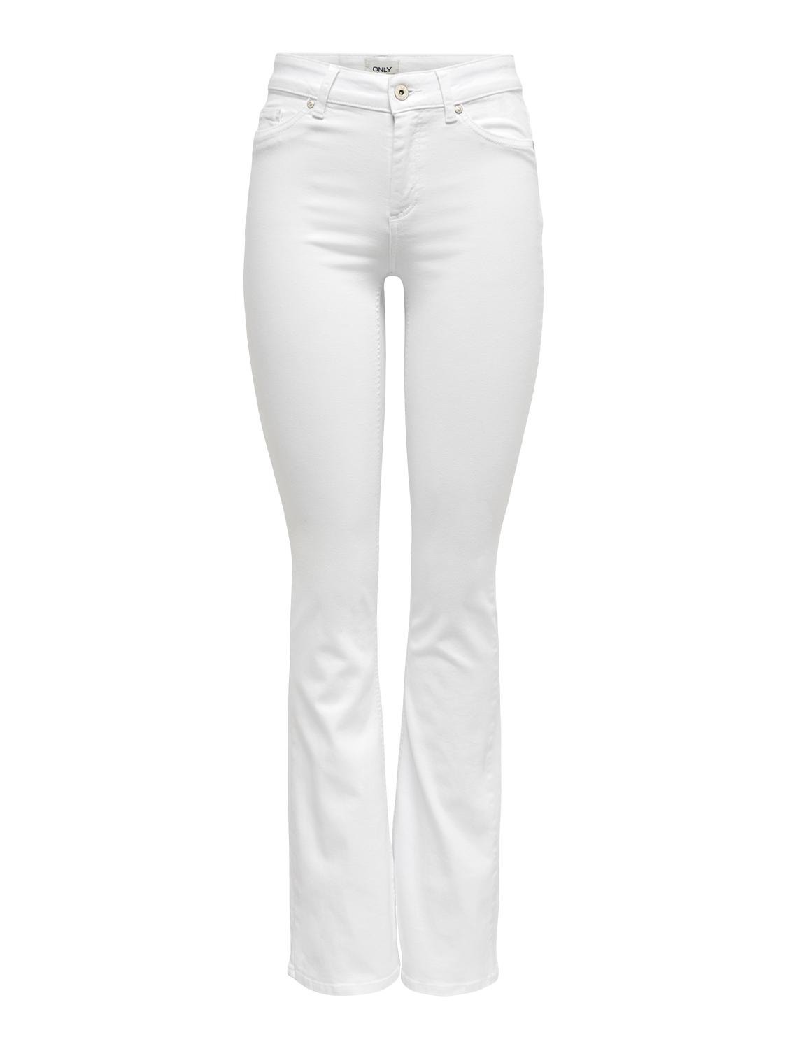 ONLY ONLBlush Mid Waist Flared Jeans -White - 15313015