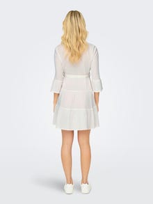 ONLY Mini v-hals kjole med bælte -Cloud Dancer - 15313121