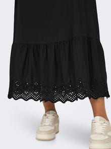 ONLY Lang kjole med broderidetaljer -Black - 15313166
