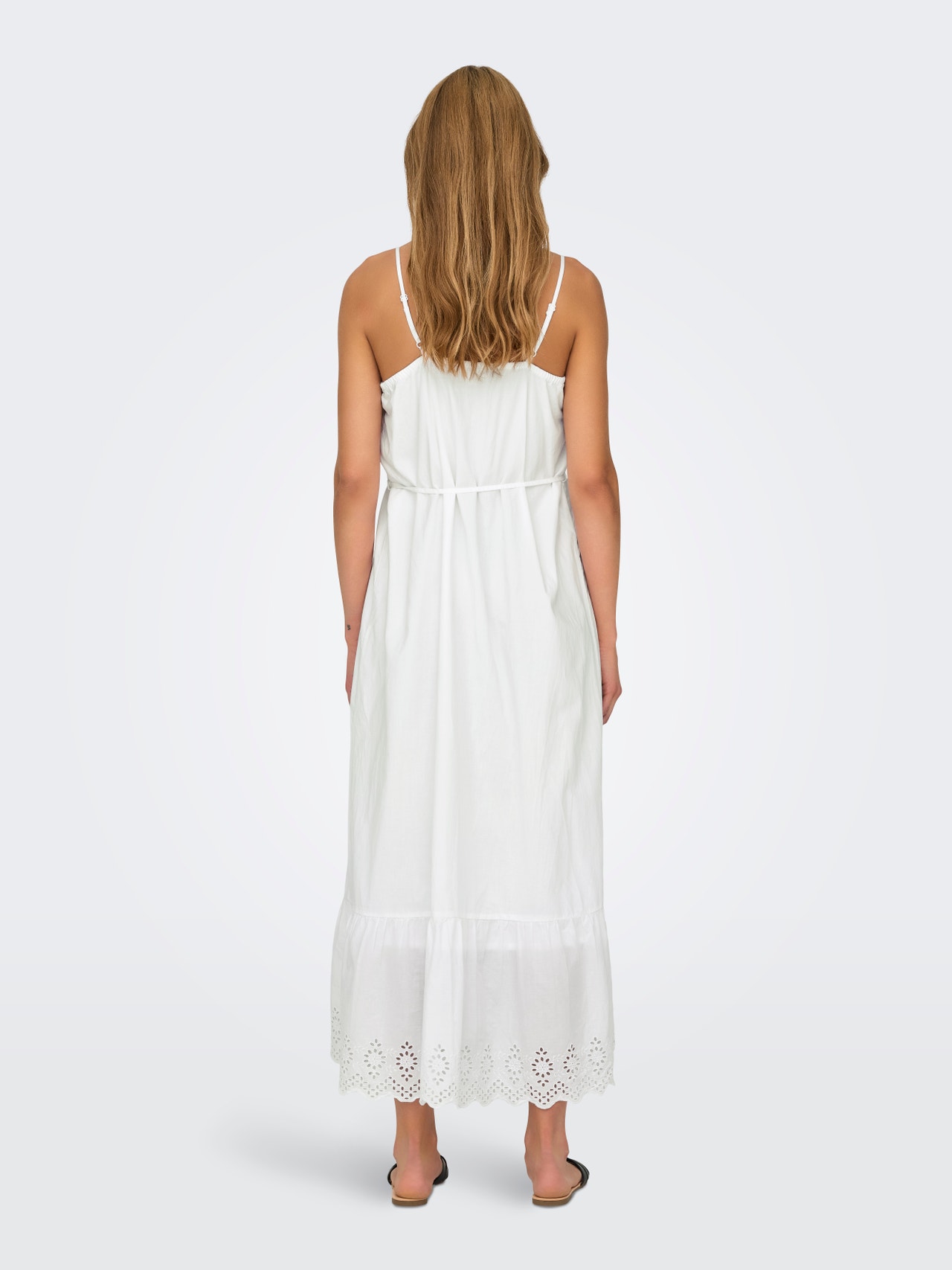 ONLY Vestido midi Corte regular Cuello redondo -Bright White - 15313166